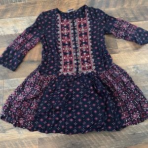 Antropologie Vanessa Virginia Kaleidoscope Embroidered 3/4 Sleeve Dress